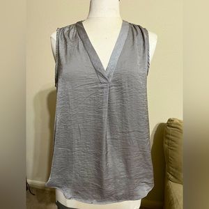 Alex and Lilli slate grey silk blouse